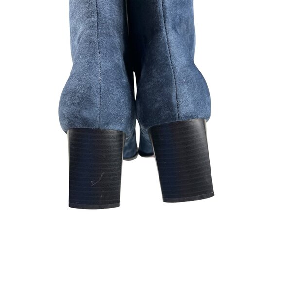 Vintage Chadwick's Blue Suede Leather Upper Ankle Booties Size 8.5 M - Picture 9 of 16